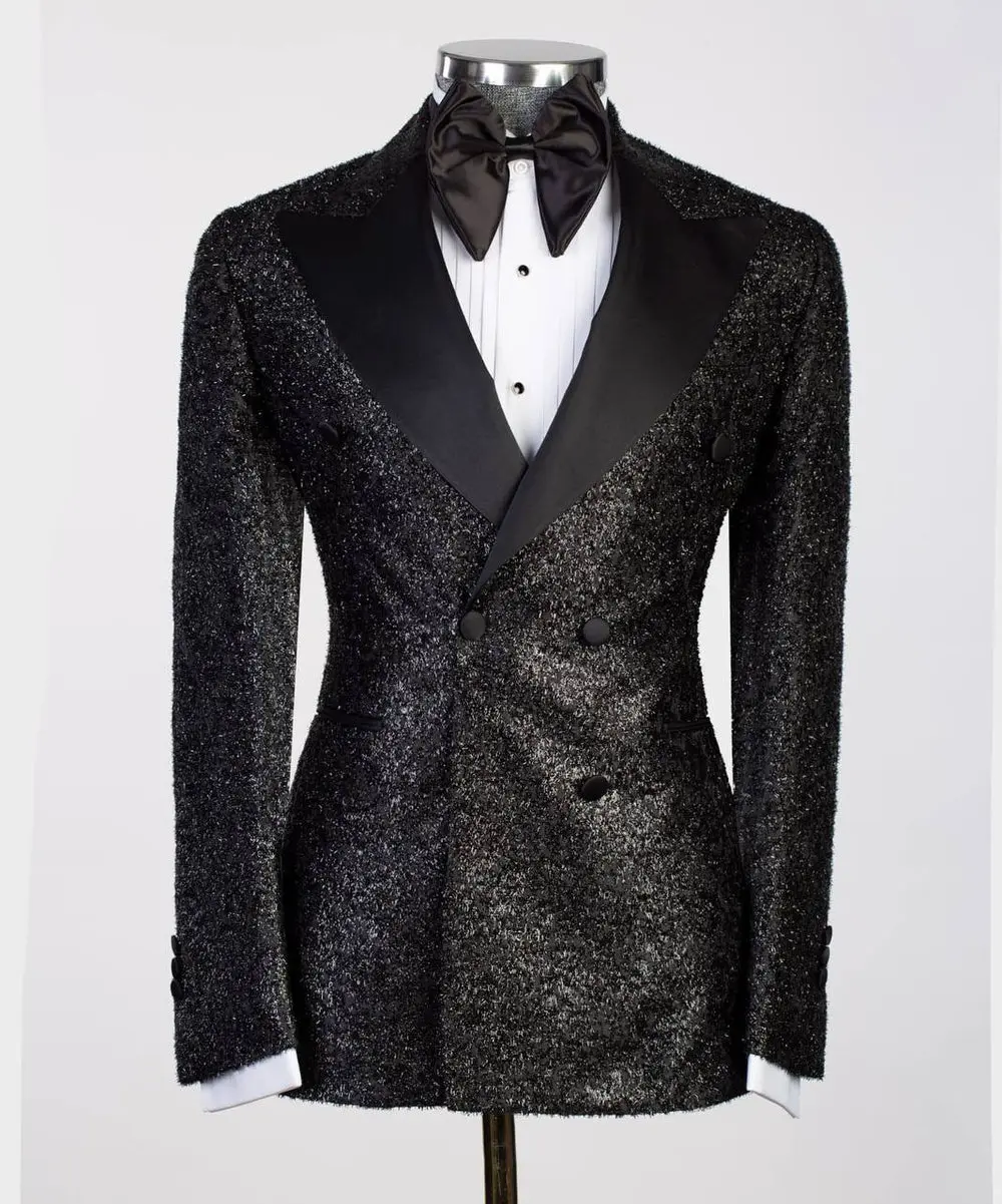 Two Piece Shiny Black Tuxedo — photograph 1