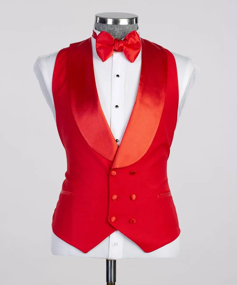 Men's 3 Piece Red Tuxedo Suit — photograph 5