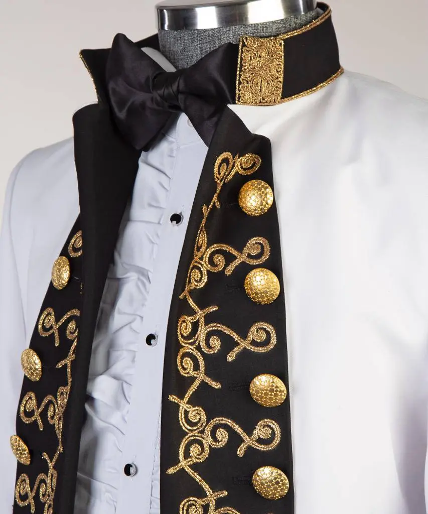 White Suit, Royal Design, Black Collar — photograph 2