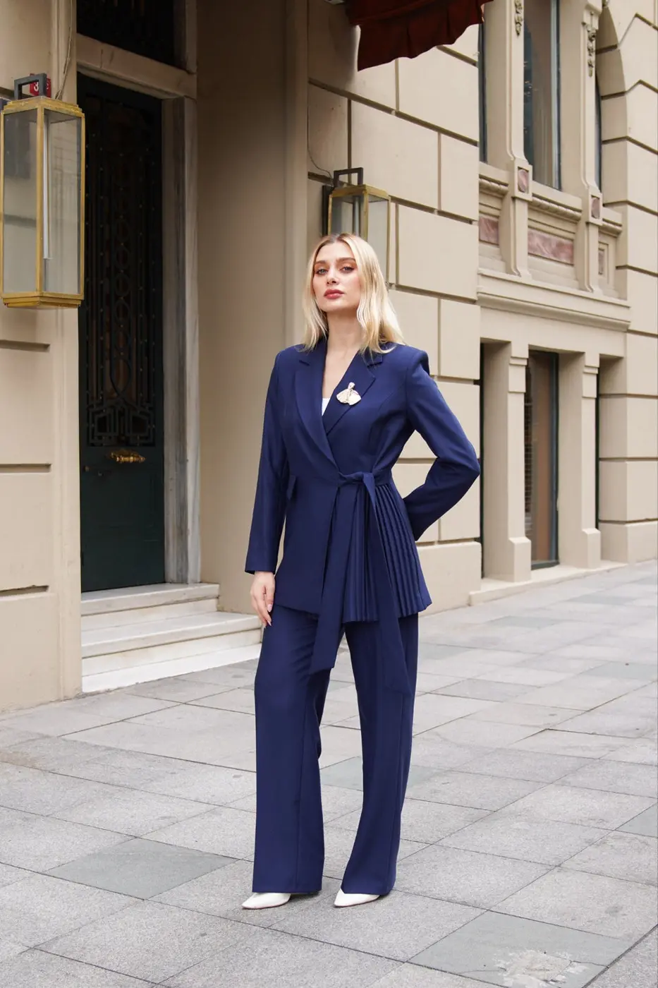 Women's 2 Piece Suit Set- Blue — photograph 3