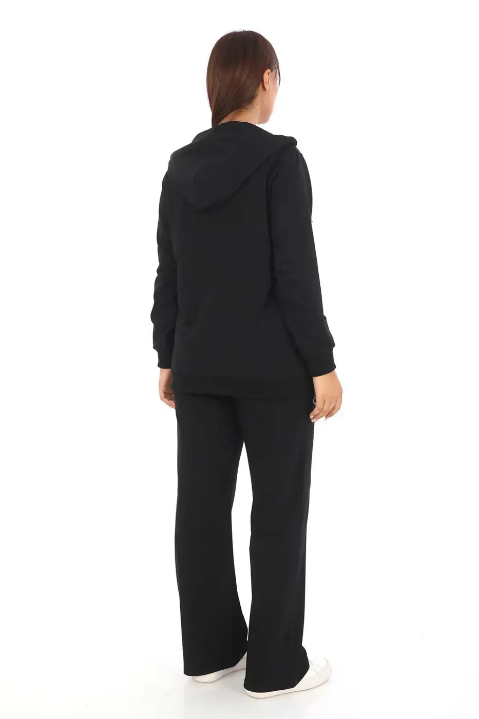 Women's Black Hooded 2-Piece Tracksuit Set — photograph 4