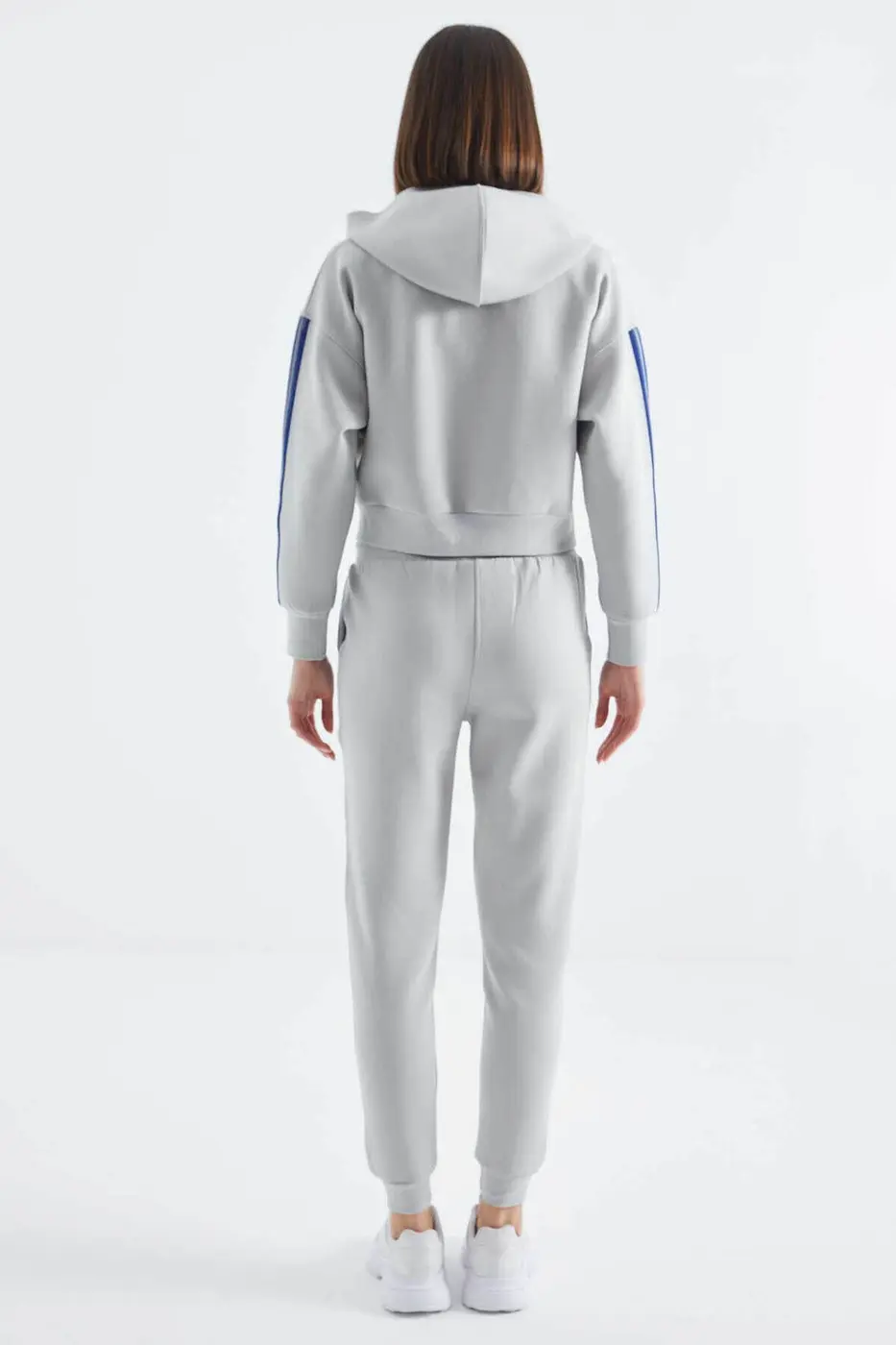 Women's Light Grey Zip-Up Tracksuit Set — photograph 9