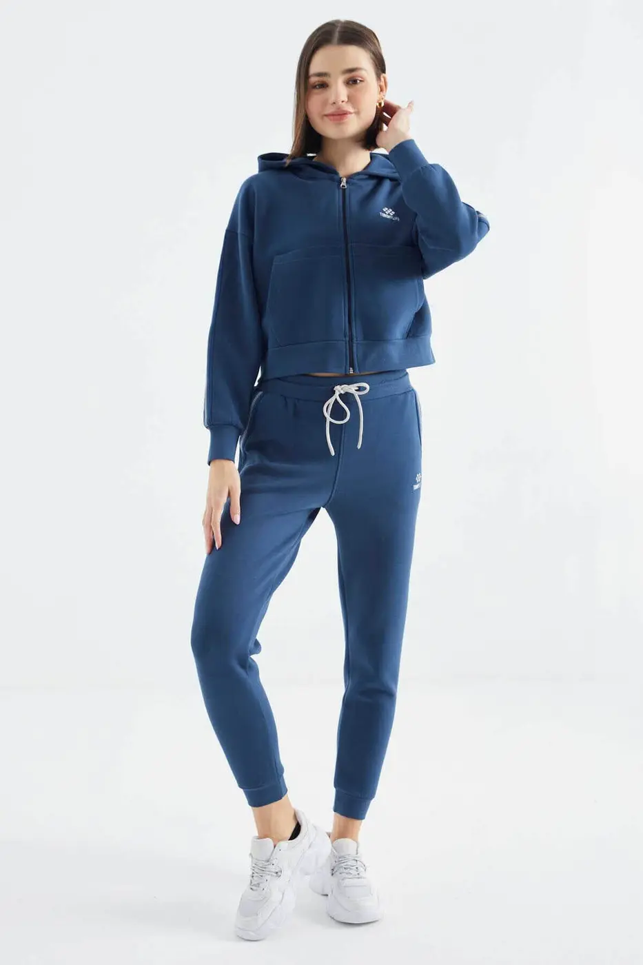 Women's Blue Zip-Up Tracksuit Set — photograph 1