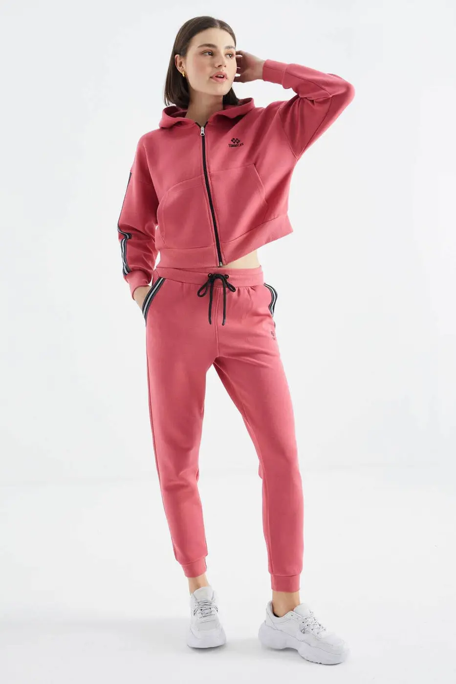 Women's Pink Zip-Up Tracksuit Set — photograph 1