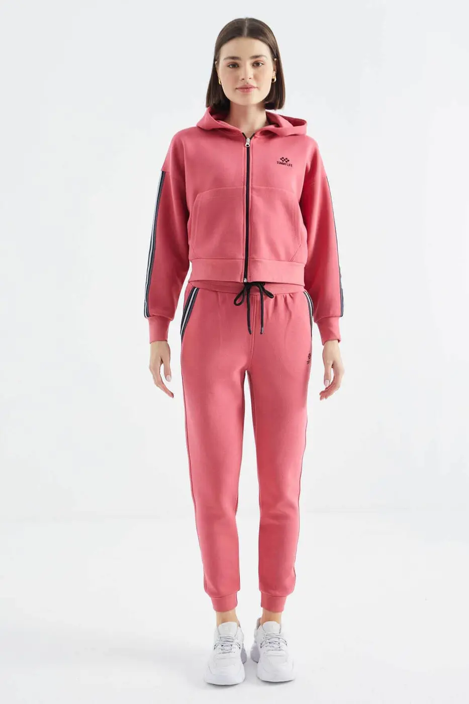 Women's Pink Zip-Up Tracksuit Set — photograph 3